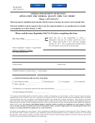 Document preview: Form IT-QJ Application for Georgia Quality Jobs Tax Credit - Georgia (United States), 2023