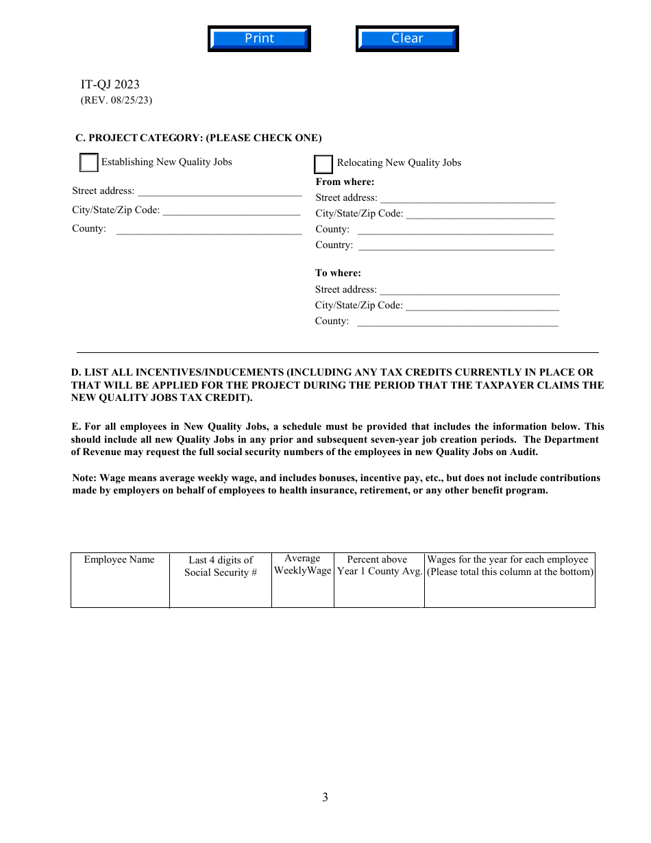 Form IT-QJ Application for Georgia Quality Jobs Tax Credit - Georgia (United States), Page 3
