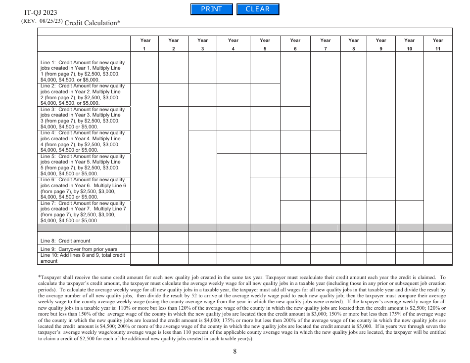 Form IT-QJ Application for Georgia Quality Jobs Tax Credit - Georgia (United States), Page 8