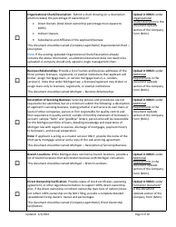 Mi Consumer Financial Services Class II License New Application Checklist (Company) - Michigan, Page 9