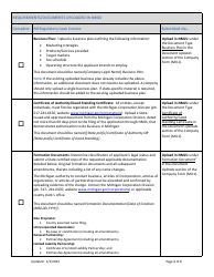 Mi Regulatory Loan License New Application Checklist (Company) - Michigan, Page 6