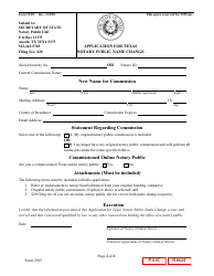 Form 2305 Application for Texas Notary Public Name Change - Texas, Page 2