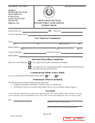 Form 2305-NB Application for Texas Notary Public Name Change Without Bond - Texas, Page 2