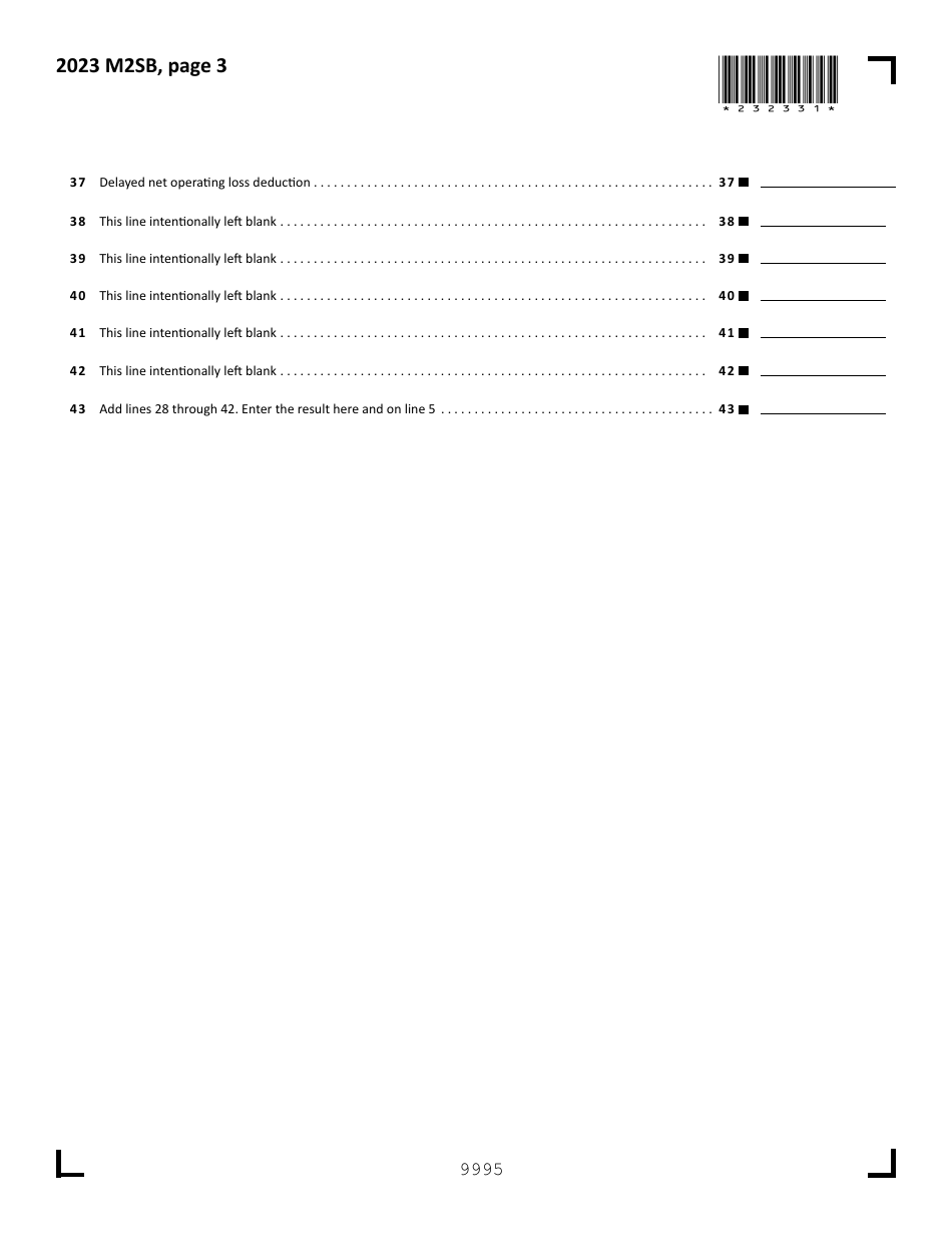 Schedule M2SB Income Tax Computation for S Portion of Esbt - Minnesota, Page 3