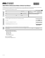 Document preview: Form PDR-1P Minnesota Motor Vehicle Fuel Return - Minnesota, 2023