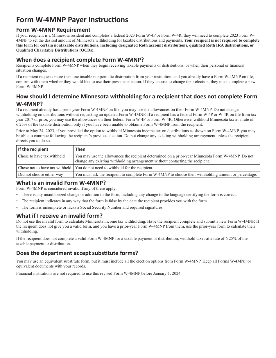 Form W4MNP Download Fillable PDF or Fill Online Minnesota Withholding