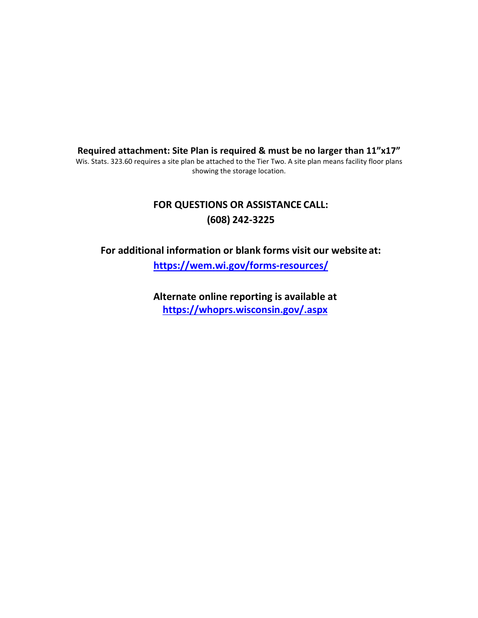 DMA Form 1004 (1005) Tier II Emergency and Hazardous Chemical Inventory - Wisconsin, Page 6
