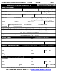 DMA Form 1003 Emergency Planning Notification (Epn) - Wisconsin
