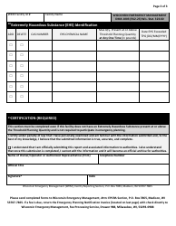 DMA Form 1003 Emergency Planning Notification (Epn) - Wisconsin, Page 3
