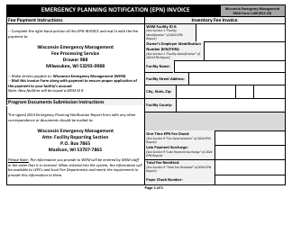 DMA Form 1003 Emergency Planning Notification (Epn) - Wisconsin, Page 5