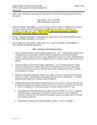 Annual Fee Statement Instructions - Oregon, Page 2