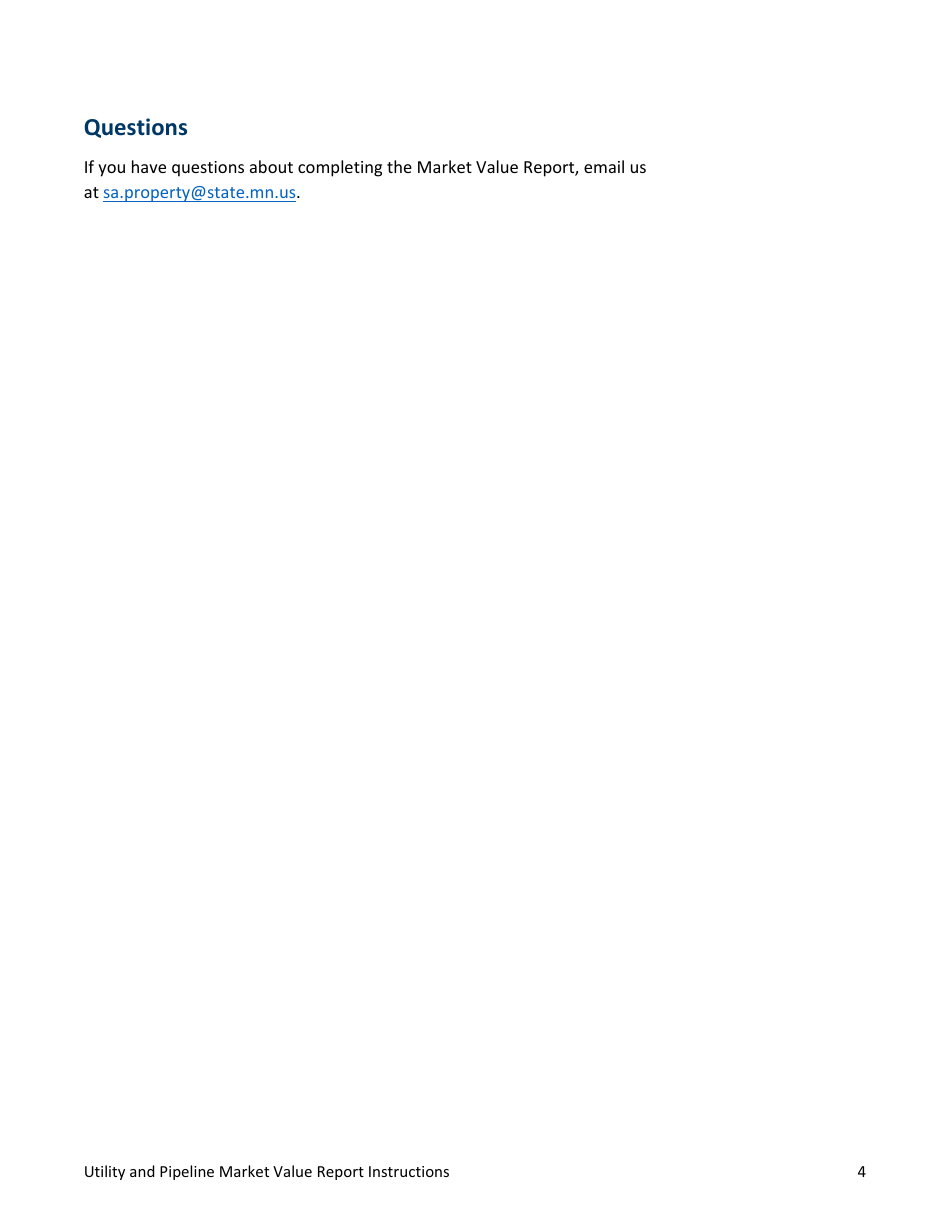Utility and Pipeline Market Value Report Instructions - Minnesota, Page 4