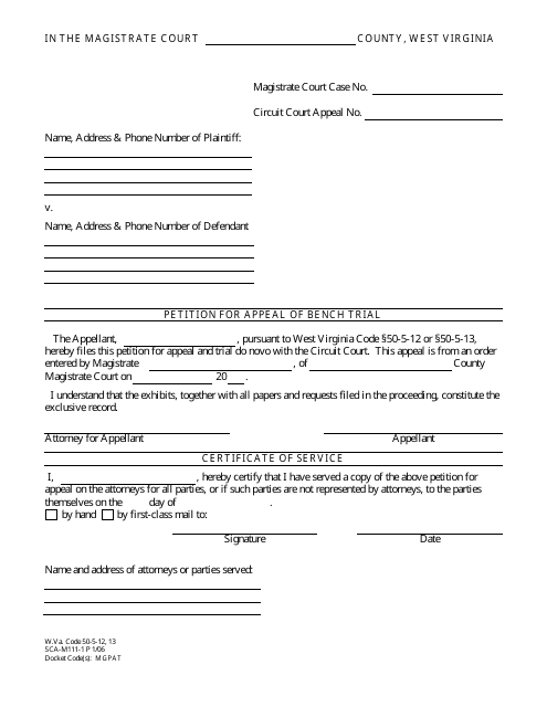 Form SCA-M111-1P  Printable Pdf