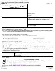 Document preview: Form 1DC09 Complaint (Personal Injury/Property Damage); Summons - Hawaii
