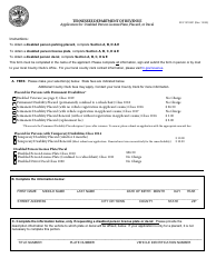 Document preview: Form RV-F1310301 Application for Disabled Person License Plate, Placard, or Decal - Tennessee