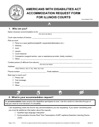 Document preview: Exhibit C Americans With Disabilities Act Accommodation Request Form for Illinois Courts - Illinois