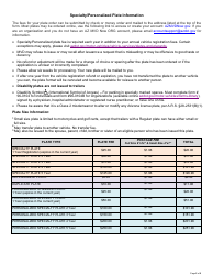 Form 96-0143 Special Plate Application - Arizona, Page 2