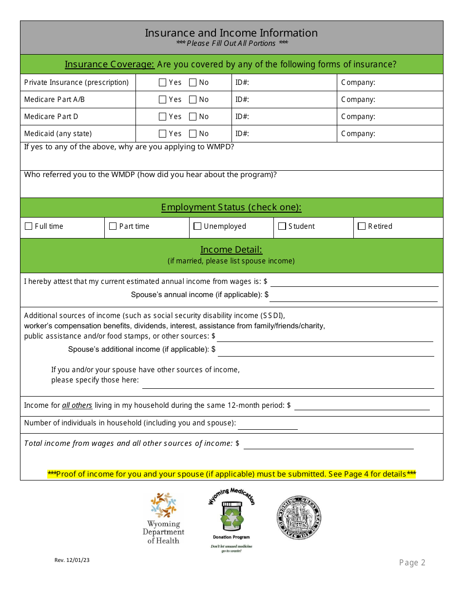 Application for Eligibility - Wyoming Medication Donation Program - Wyoming, Page 3