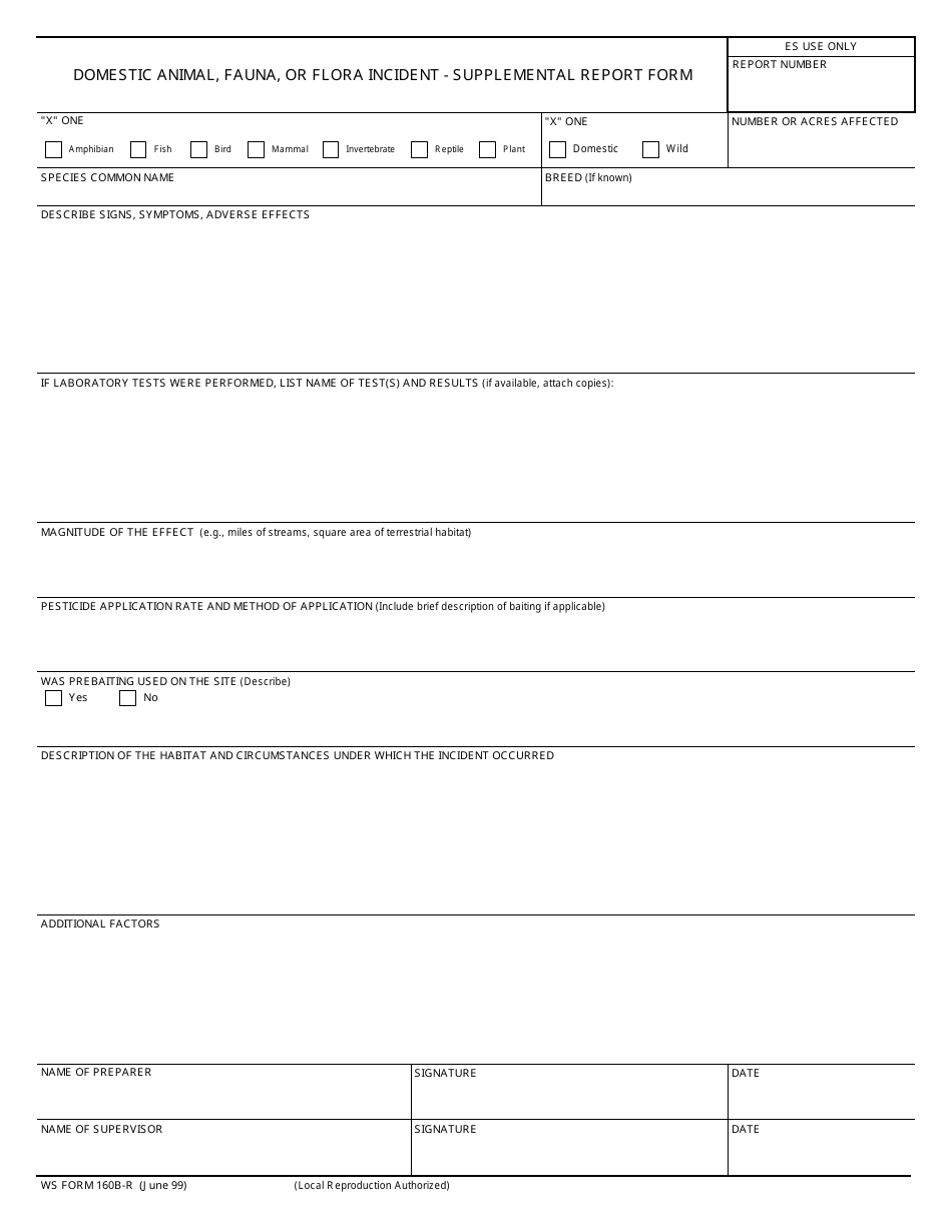 WS Form 160-R 6(A)(2) Adverse Effects Incident Information Report, Page 3