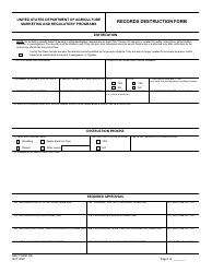 Document preview: MRP Form 406 Records Destruction Form
