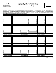 Document preview: IRS Formulario 943-A (SP) Registro De La Obligacion Tributaria Federal Del Empleador Agropecuario (Spanish)