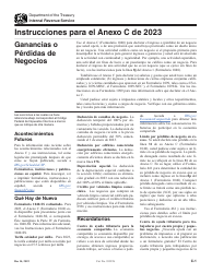 Document preview: Instrucciones para IRS Formulario 1040 Anexo C Ganancias O Perdidas De Negocios (Spanish), 2023