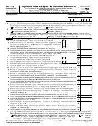 Document preview: IRS Formulario 1040 (SP) Anexo H Impuestos Sobre El Empleo De Empleados Domesticos (Spanish), 2023
