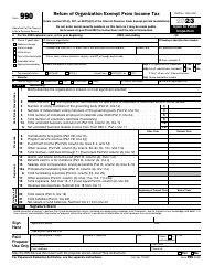 Document preview: IRS Form 990 Return of Organization Exempt From Income Tax, 2023