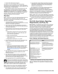 Instructions for IRS Form 990 Schedule C Political Campaign and Lobbying Activities, Page 6