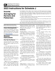 Document preview: Instructions for IRS Form 1040 Schedule J Income Averaging for Farmers and Fishermen, 2023