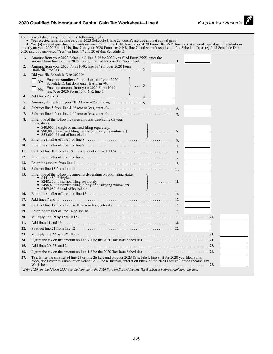Instructions for IRS Form 1040 Schedule J Income Averaging for Farmers and Fishermen, Page 5