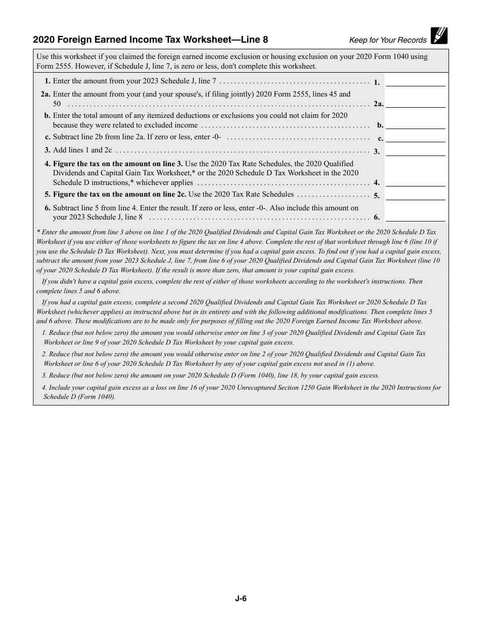 Instructions for IRS Form 1040 Schedule J Income Averaging for Farmers and Fishermen, Page 6