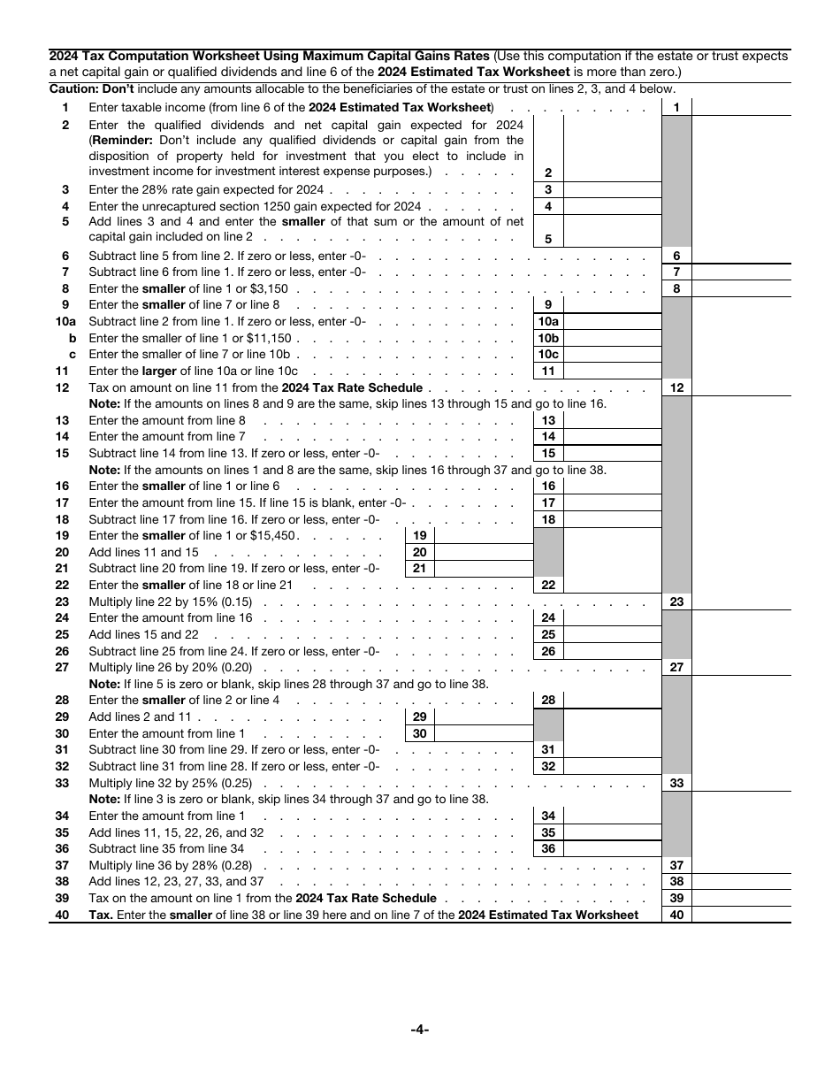 IRS Form 1041-ES Estimated Income Tax for Estates and Trusts, Page 4
