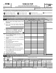 IRS Form 1116 Foreign Tax Credit (Individual, Estate, or Trust)