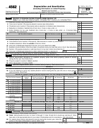 Document preview: IRS Form 4562 Depreciation and Amortization (Including Information on Listed Property)