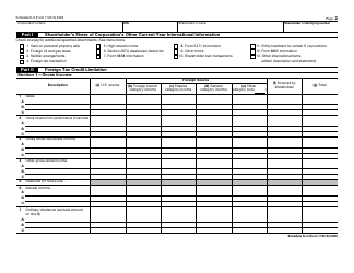 IRS Form 1120-S Schedule K-3 Shareholder&#039;s Share of Income, Deductions, Credits, Etc. - International, Page 2