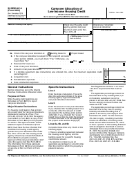 Document preview: IRS Form 8610 Schedule A Carryover Allocation of Low-Income Housing Credit