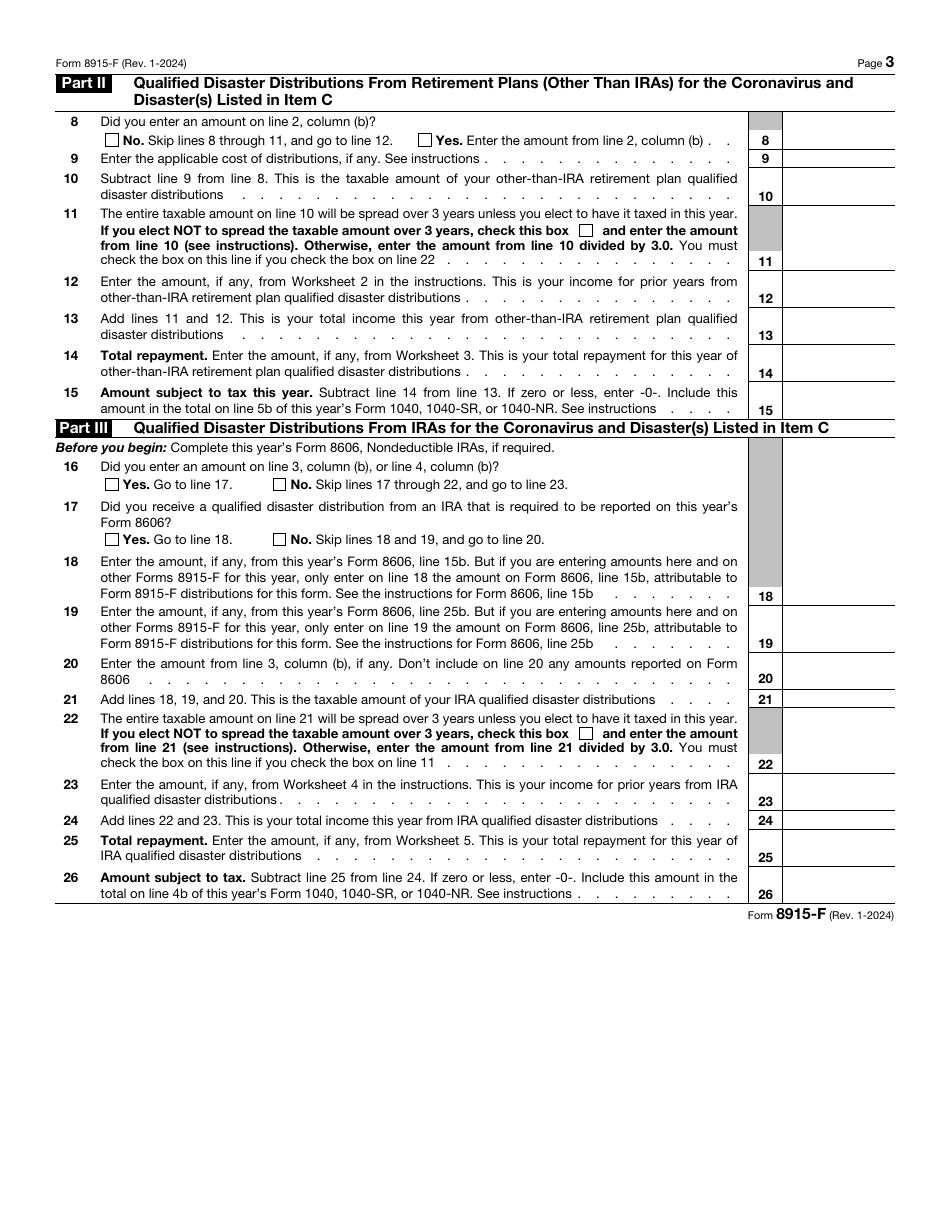 IRS Form 8915F Download Fillable PDF or Fill Online Qualified Disaster