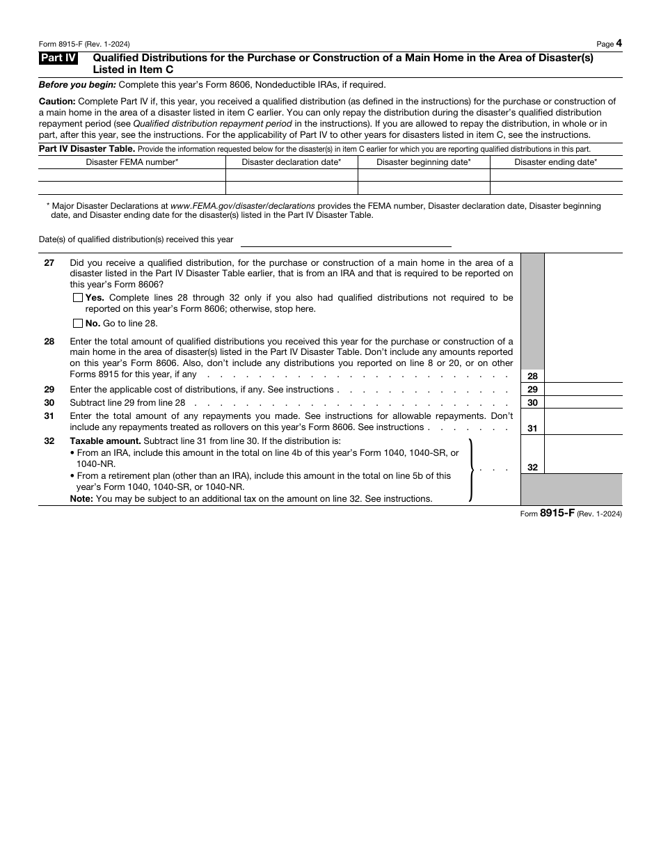 IRS Form 8915F Download Fillable PDF or Fill Online Qualified Disaster