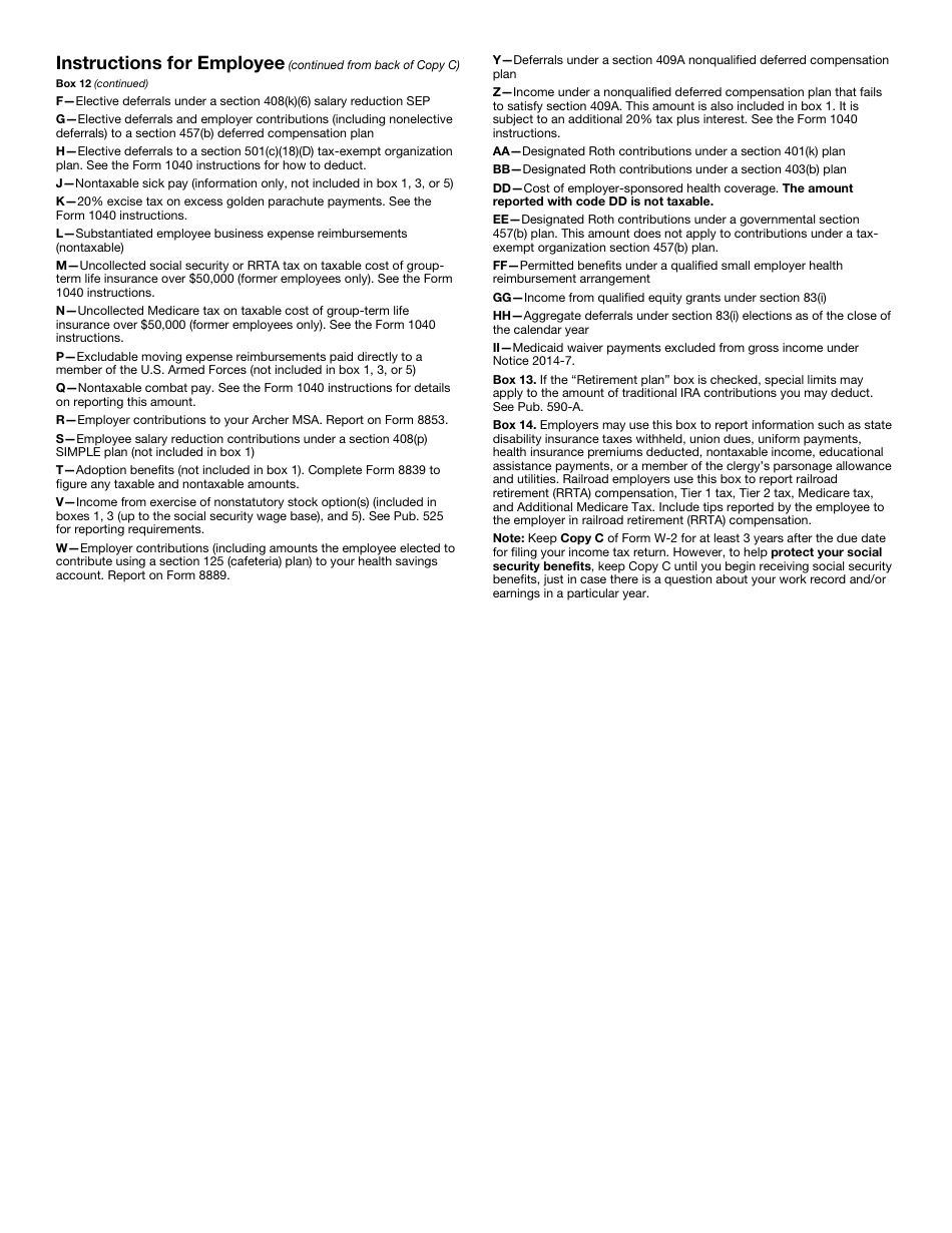 IRS Form W-2 Wage and Tax Statement, Page 9