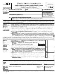 Document preview: IRS Formulario W-4 (SP) Certificado De Retenciones Del Empleado (Spanish), 2024