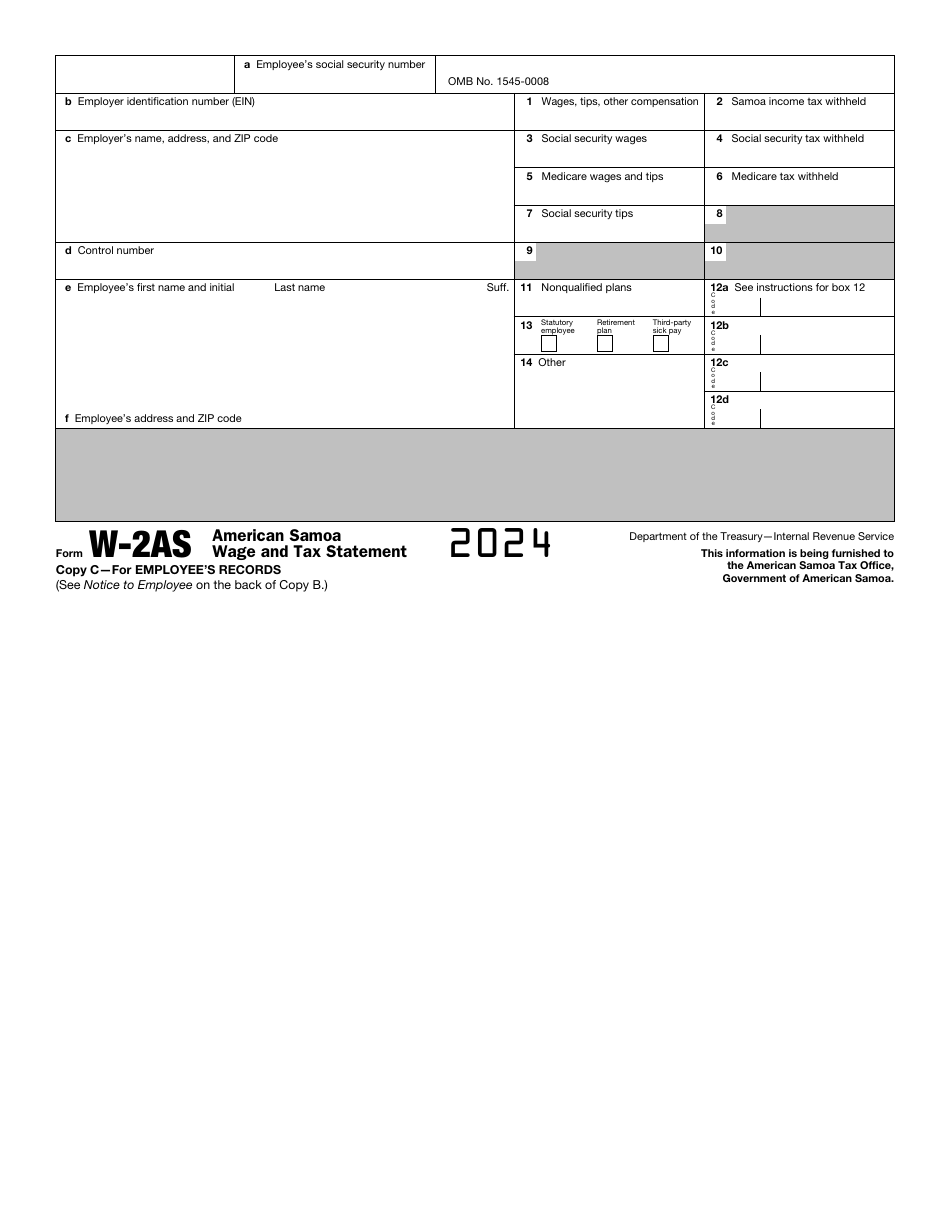 IRS Form W-2AS American Samoa Wage and Tax Statement, Page 6