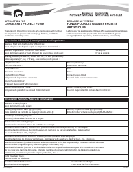 Form NWT9434 Application for Large Arts Project Fund - Northwest Territories, Canada (English/French)