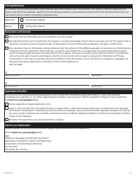Form NWT9356 Application for Mentor-Apprentice Program - Northwest Territories, Canada, Page 5