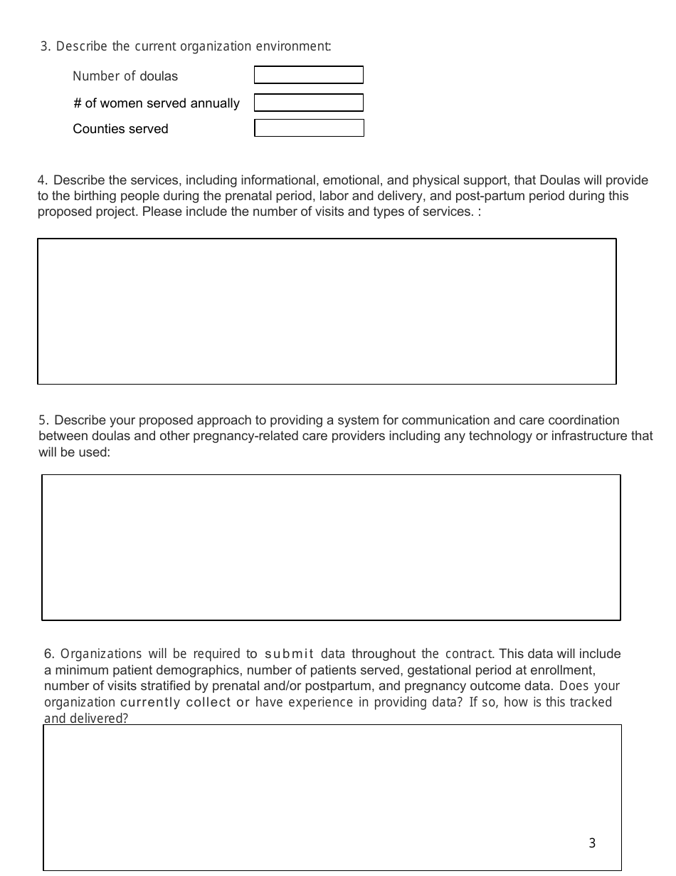 Attachment 1 Rfa Doula Services Pilot Application Form - Tennessee, Page 3