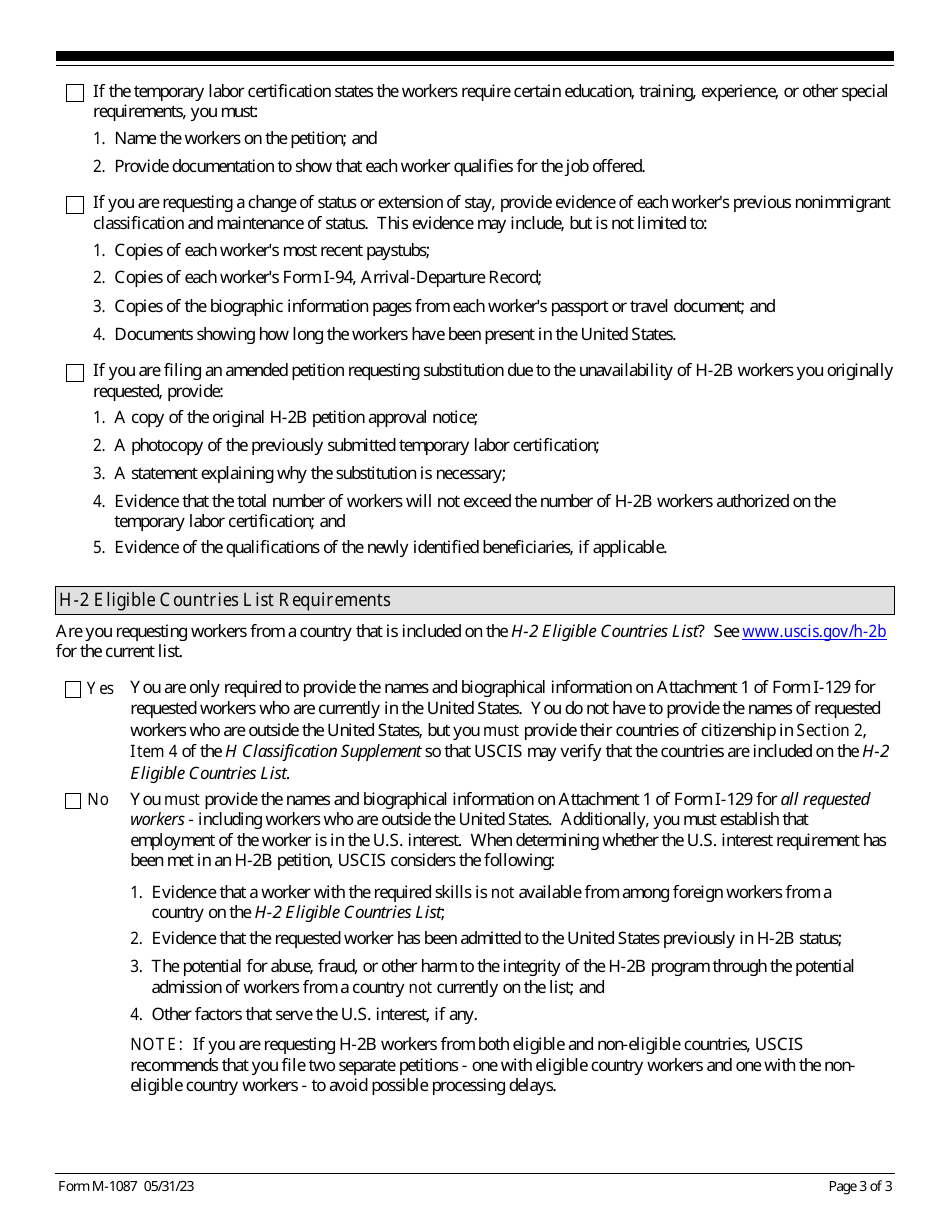 USCIS Form M-1087 Download Fillable PDF or Fill Online Optional ...