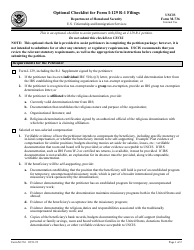 USCIS Form M-736 Optional Checklist for Form I-129 R-1 Filings