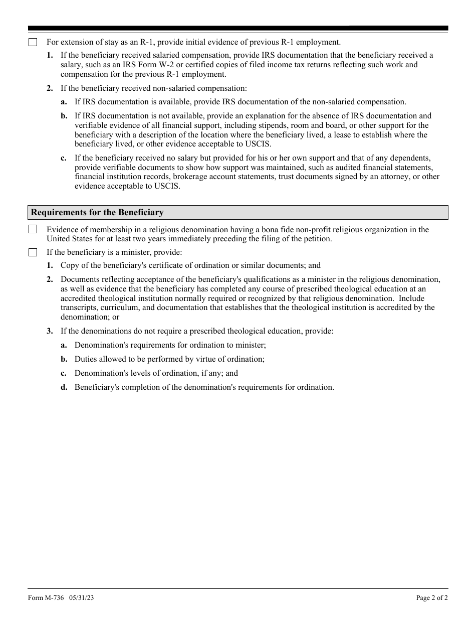 Uscis Form M-736 Download Fillable Pdf Or Fill Online Optional 