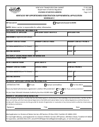 Document preview: Form TC95-303C Schedule C Kentucky Irp Apportioned Registration Supplemental Application - Kentucky