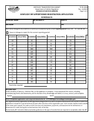 Document preview: Form TC95-303B Schedule B Kentucky Irp Apportioned Registration Application - Kentucky